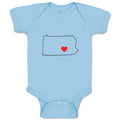Baby Clothes Pennsylvania Heart Love States Baby Bodysuits Boy & Girl Cotton