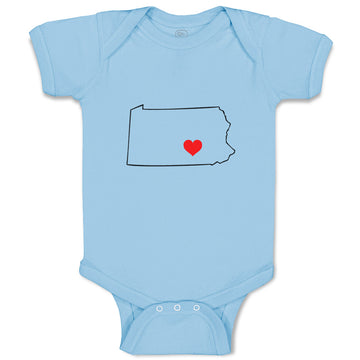 Baby Clothes Pennsylvania Heart Love States Baby Bodysuits Boy & Girl Cotton