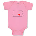 Baby Clothes Pennsylvania Heart Love States Baby Bodysuits Boy & Girl Cotton