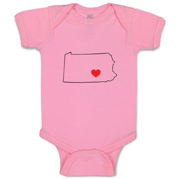 Baby Clothes Pennsylvania Heart Love States Baby Bodysuits Boy & Girl Cotton