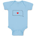 Baby Clothes South Dakota Heart Love States Baby Bodysuits Boy & Girl Cotton