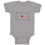 Baby Clothes South Dakota Heart Love States Baby Bodysuits Boy & Girl Cotton