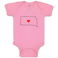 Baby Clothes South Dakota Heart Love States Baby Bodysuits Boy & Girl Cotton