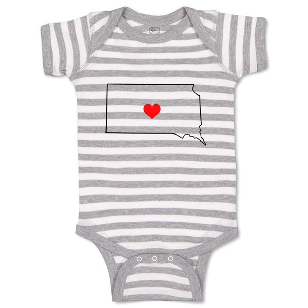 Baby Clothes South Dakota Heart Love States Baby Bodysuits Boy & Girl Cotton