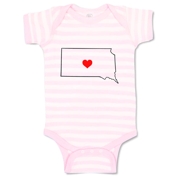 Baby Clothes South Dakota Heart Love States Baby Bodysuits Boy & Girl Cotton