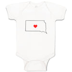 Baby Clothes South Dakota Heart Love States Baby Bodysuits Boy & Girl Cotton