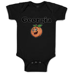 Baby Clothes Georgia Country Name with Pumpkin Funny Face Baby Bodysuits Cotton