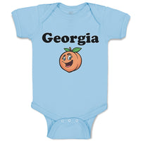 Baby Clothes Georgia Country Name with Pumpkin Funny Face Baby Bodysuits Cotton