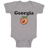 Baby Clothes Georgia Country Name with Pumpkin Funny Face Baby Bodysuits Cotton