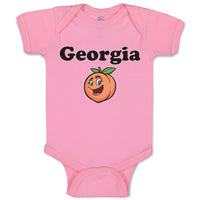 Baby Clothes Georgia Country Name with Pumpkin Funny Face Baby Bodysuits Cotton