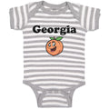 Baby Clothes Georgia Country Name with Pumpkin Funny Face Baby Bodysuits Cotton