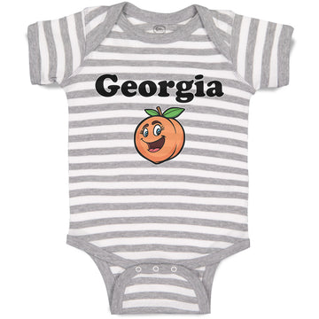 Baby Clothes Georgia Country Name with Pumpkin Funny Face Baby Bodysuits Cotton