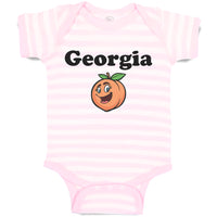 Baby Clothes Georgia Country Name with Pumpkin Funny Face Baby Bodysuits Cotton