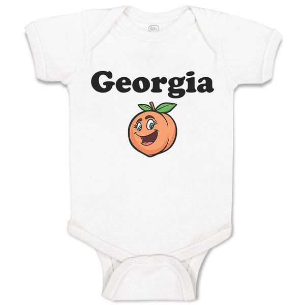 Baby Clothes Georgia Country Name with Pumpkin Funny Face Baby Bodysuits Cotton