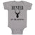 Baby Clothes Hunter in Training with Silhouette Deer Head and Horns Cotton