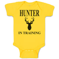Baby Clothes Hunter in Training with Silhouette Deer Head and Horns Cotton