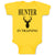 Baby Clothes Hunter in Training with Silhouette Deer Head and Horns Cotton