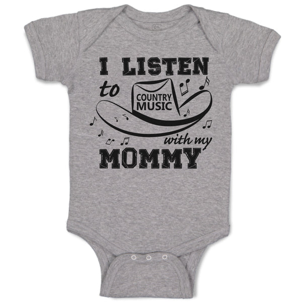 Baby Clothes I Listen to Country Music with My Mommy Baby Bodysuits Cotton