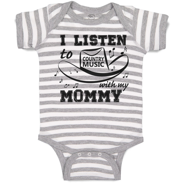 Baby Clothes I Listen to Country Music with My Mommy Baby Bodysuits Cotton