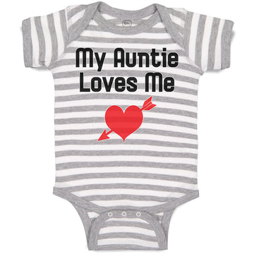Baby Clothes My Auntie Loves Me An Heart Symbol with Arrow Baby Bodysuits Cotton