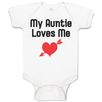 Baby Clothes My Auntie Loves Me An Heart Symbol with Arrow Baby Bodysuits Cotton