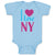 Baby Clothes I Love Ny Heart New York City Baby Bodysuits Boy & Girl Cotton