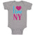 Baby Clothes I Love Ny Heart New York City Baby Bodysuits Boy & Girl Cotton