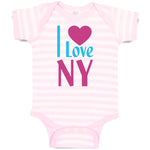 Baby Clothes I Love Ny Heart New York City Baby Bodysuits Boy & Girl Cotton