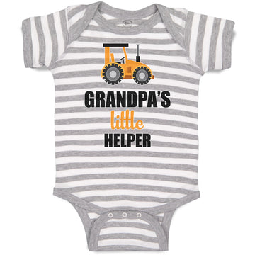 Baby Clothes Grandpa's Little Helper Vehicle Tractor Baby Bodysuits Cotton