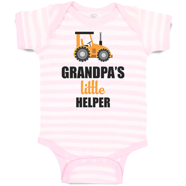 Baby Clothes Grandpa's Little Helper Vehicle Tractor Baby Bodysuits Cotton