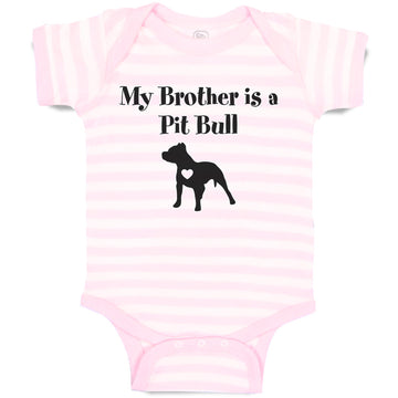 Baby Clothes My Brother Is A Pitbull Dog Lover Pet Baby Bodysuits Cotton