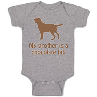 Baby Clothes My Brother Is A Chocolate Lab Dog Lover Pet Baby Bodysuits Cotton