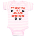 Baby Clothes My Brother Is A Golden Retriever Dog Lover Pet Baby Bodysuits