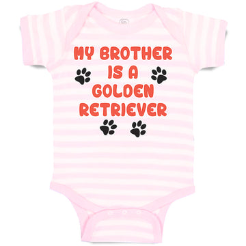 Baby Clothes My Brother Is A Golden Retriever Dog Lover Pet Baby Bodysuits