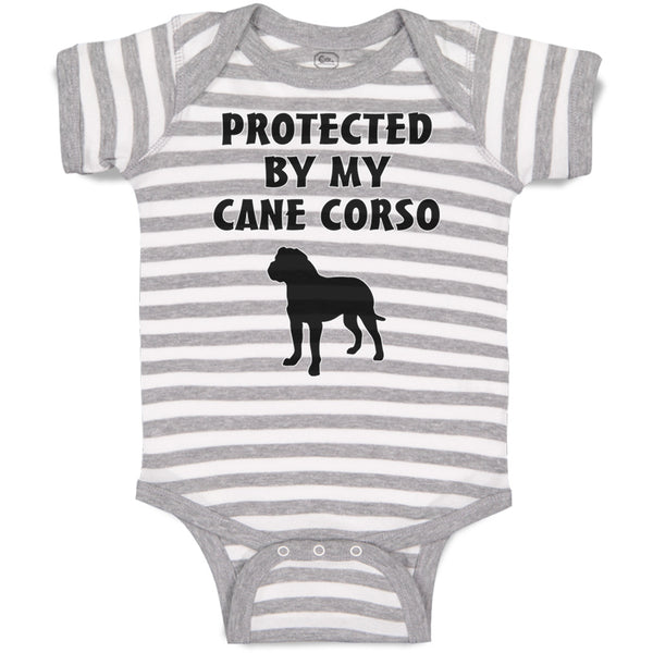 Baby Clothes Protected by My Cane Corso Dog Lover Pet Baby Bodysuits Cotton