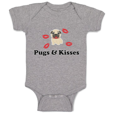 Baby Clothes Pug and Kisses Dog Lover Pet Baby Bodysuits Boy & Girl Cotton