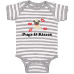 Baby Clothes Pug and Kisses Dog Lover Pet Baby Bodysuits Boy & Girl Cotton