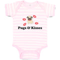 Baby Clothes Pug and Kisses Dog Lover Pet Baby Bodysuits Boy & Girl Cotton