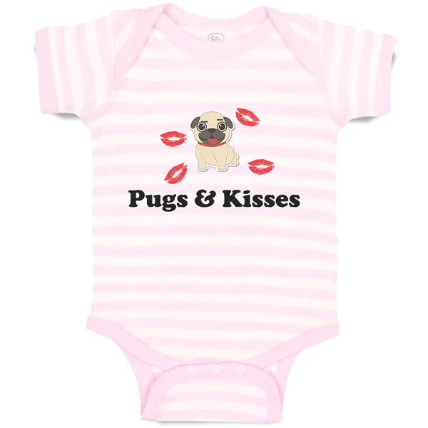 Baby Clothes Pug and Kisses Dog Lover Pet Baby Bodysuits Boy & Girl Cotton