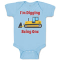 Baby Clothes I'M Digging Being 1 Trucks Baby Bodysuits Boy & Girl Cotton
