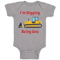 Baby Clothes I'M Digging Being 1 Trucks Baby Bodysuits Boy & Girl Cotton