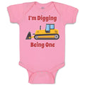 Baby Clothes I'M Digging Being 1 Trucks Baby Bodysuits Boy & Girl Cotton