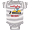 Baby Clothes I'M Digging Being 1 Trucks Baby Bodysuits Boy & Girl Cotton