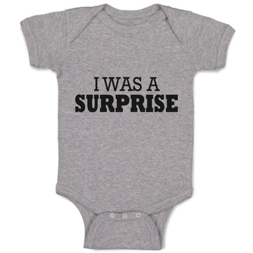 Baby Clothes I Was Surprise Silhouette Text Baby Bodysuits Boy & Girl Cotton