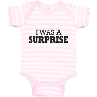 Baby Clothes I Was Surprise Silhouette Text Baby Bodysuits Boy & Girl Cotton