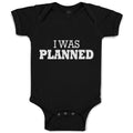 Baby Clothes I Was Planned Silhouette Text Baby Bodysuits Boy & Girl Cotton