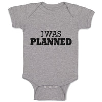 Baby Clothes I Was Planned Silhouette Text Baby Bodysuits Boy & Girl Cotton