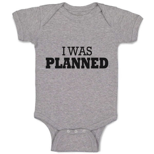 Baby Clothes I Was Planned Silhouette Text Baby Bodysuits Boy & Girl Cotton