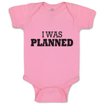 Baby Clothes I Was Planned Silhouette Text Baby Bodysuits Boy & Girl Cotton