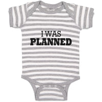 Baby Clothes I Was Planned Silhouette Text Baby Bodysuits Boy & Girl Cotton